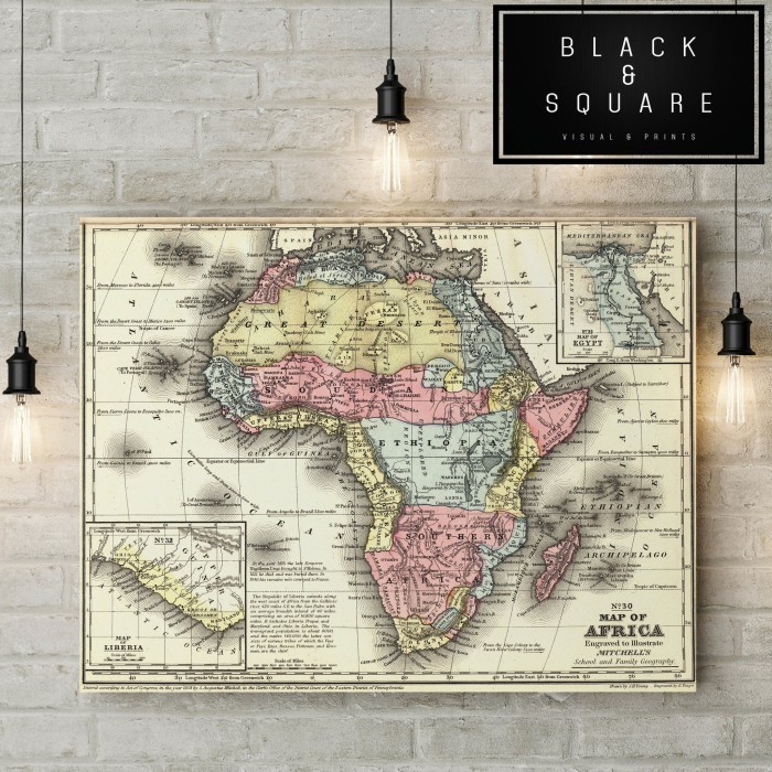 Ars Poster Map Atau Peta Vintage - Indonesia - Afrika - Eropa - Jadul Dll