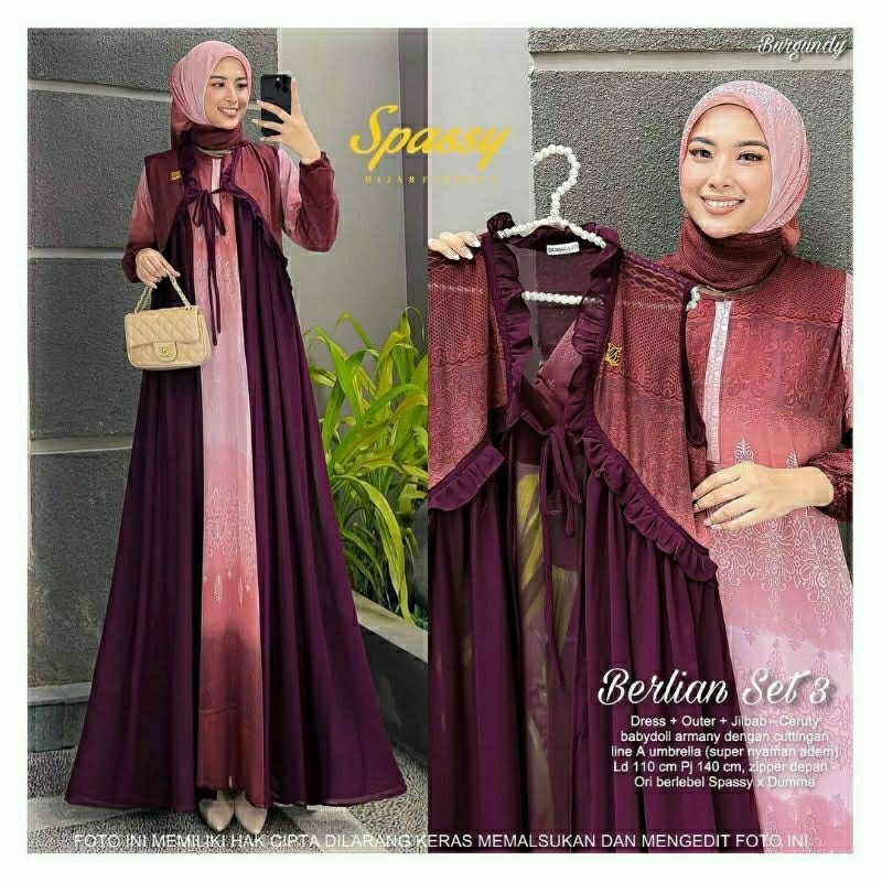 GAMIS PESTA MEWAH ELEGAN BERLIAN SET /  GROSIR BUSANA SURABAYA