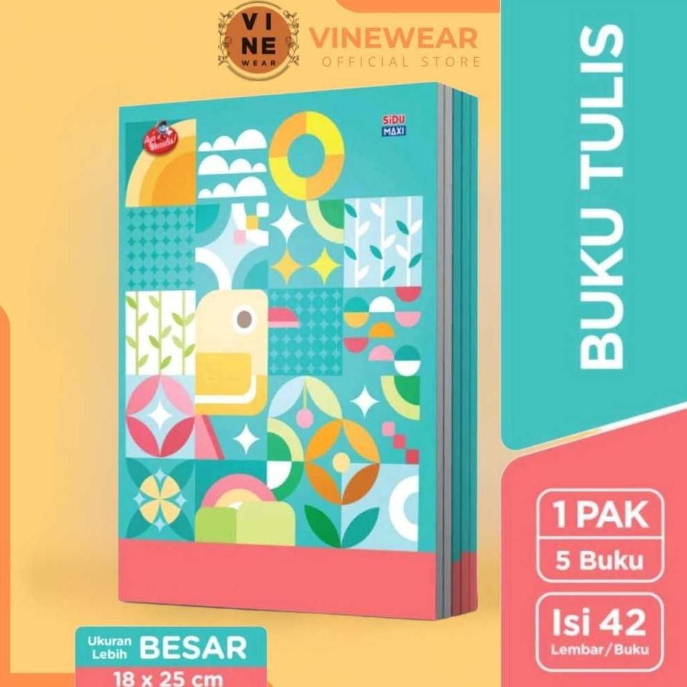 

Buku Tulis Sidu Maxi 42 Lembar isi 5 Pack Glossy DISKON BESAR