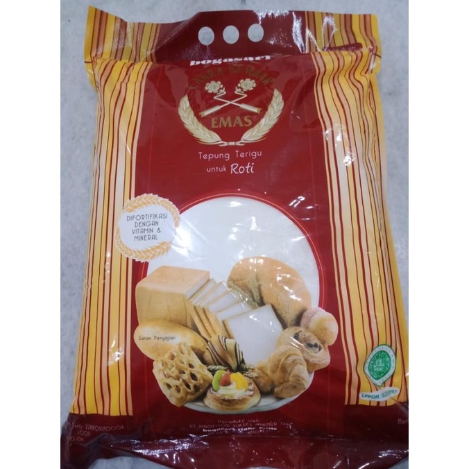 

Tepung Cakra Kembar Emas Roti 5 KG