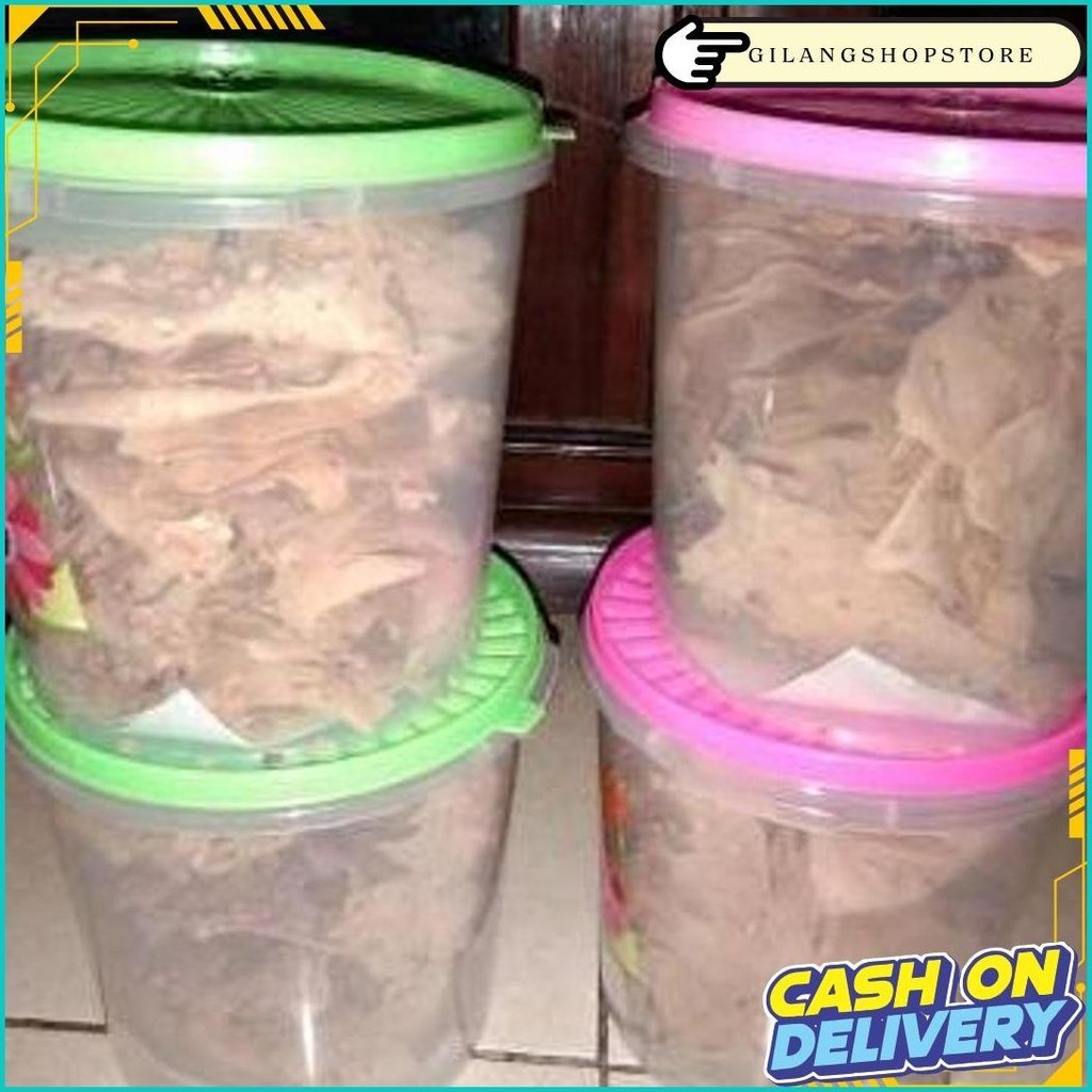 

Peyek Kacang Tanah, Rebon. Toples Ukuran 5 Liter Original Produk