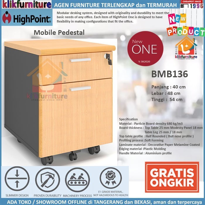 Mobile Drawer Pedestal Laci Dorong 2 Susun BMB136