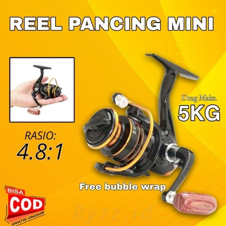 TERLARIS Reel Pancing Mini Spinning Fishing Reel Termurah - Reel Pancing Murah Kuat Power Handle Ree