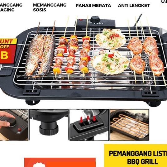 Home Alat Panggang Listrik Grill Serbaguna Bakaran Bbq Ayam Sosis Ikan