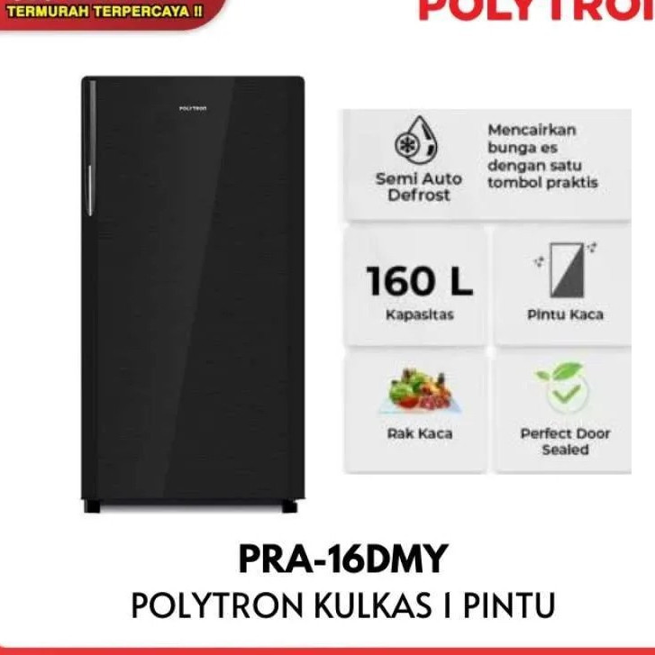 POLYTRON Kulkas 1 Pintu Belleza 160 Liter PRA-16DMY 16 DMY