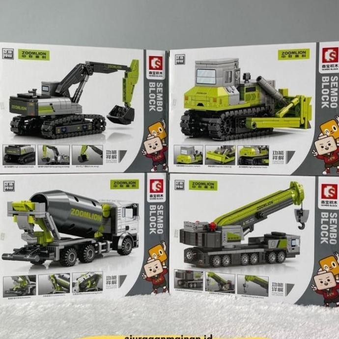 Sembo Blocks Zoomlion Truck Series - Bricks Brick Block Bongkar Susun 200-300An Pcs Mainan Edukasi A