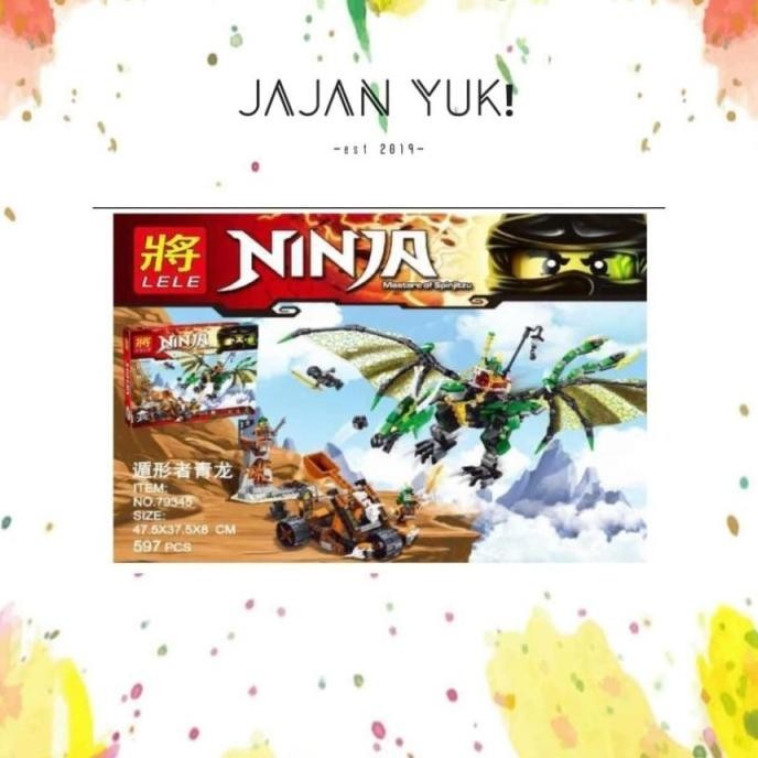 MAINAN EDUKASI ANAK LELE NINJAGO GREEN DRAGON 79345 BRICK