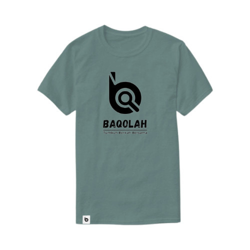 BAQOLAH Kaos Polos Logo Dewasa Pria Warna Biru Tosca
