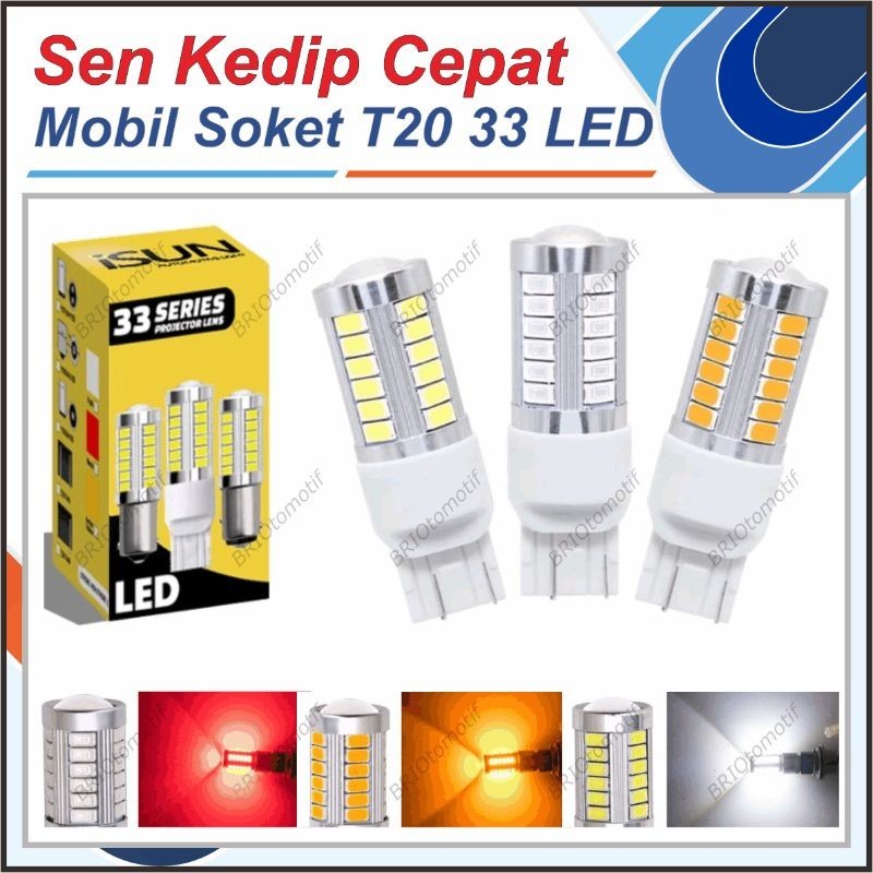 LAMPU SEIN KEDIP CEPAT MOBIL T20 7440 7443 T20 GEPENG TANCAP LED CANBUS 33