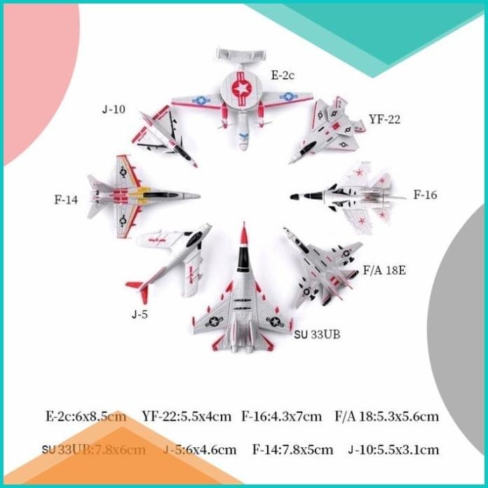 Model Kit Pesawat Terbang Mini F-14 F22 SU33 Rakit Puzzle 3D Kado anak