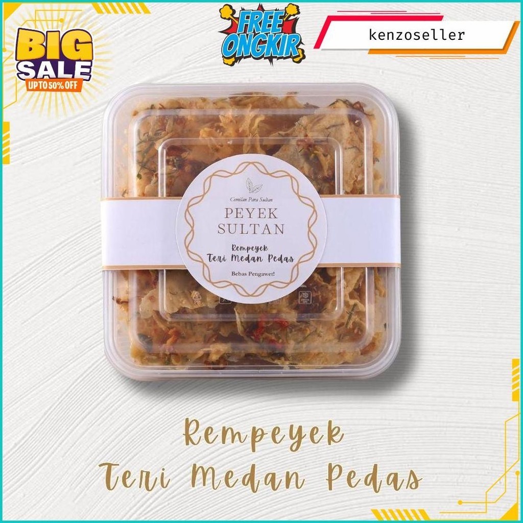 

Peyek Sultan Rempeyek Teri Medan Pedas Premium (Box - Large Dan Extra Large Xl) | Peyek Teri Medan Pedas Enak Renyah Gurih Nagih Tanpa Pengawet Cod