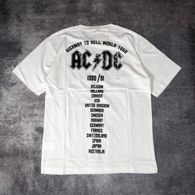 bas-12 Baju Kaos Pull&Bear Oversize ACDC Logo Back Print - T Shirt AC/DC Kaos Band Vintage ACDC Logo