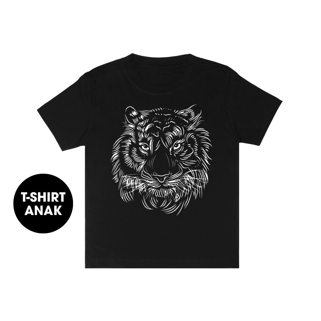 Kaos Anak Premium Someone T Shirt Kids Glow In The Dark Black 100A Tiger Line