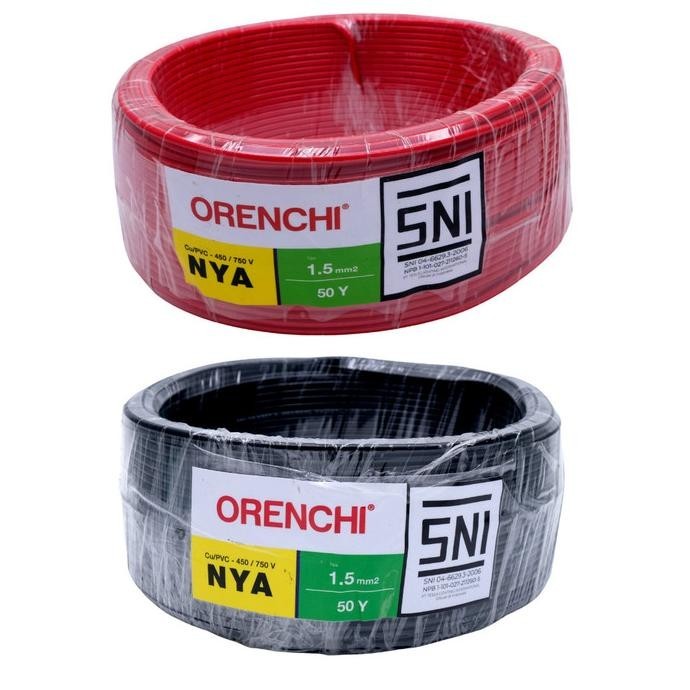 HARGA DISC - Kabel NYA Orenchi 1.5mm 50Y SNI Kabel Listrik Tunggal Tembaga 1.5mm