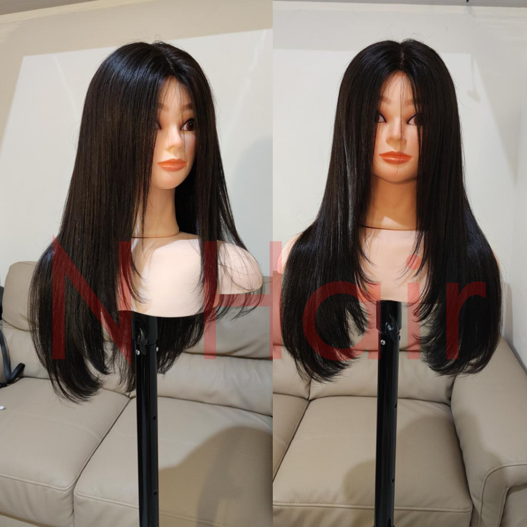 Wig PREMIUM Rambut Asli Panjang Layer BELAHAN BEBAS Kanan Kiri / 100% Human Hair 100% RAMBUT ASLI / 