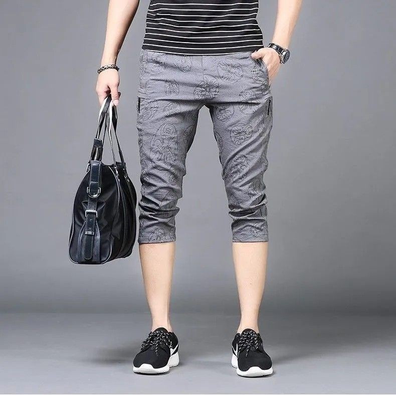 New Casual Ice Silk Thin Cropped Pants