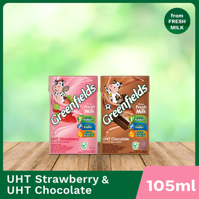 

Greenfields Susu UHT Strawberry + UHT Chocolate 105ml