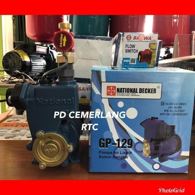 Pompa Pendorong Air Toren Otomatis Flow Switch National Sanyo Shimizu