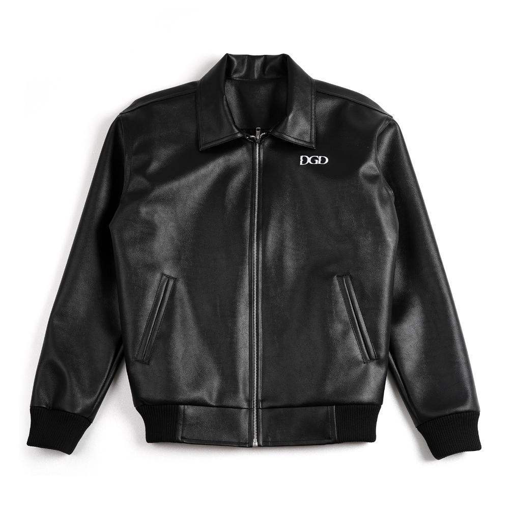 Jaket Pria Keren Jacket Bomber Leather Dgd Indonesia Black