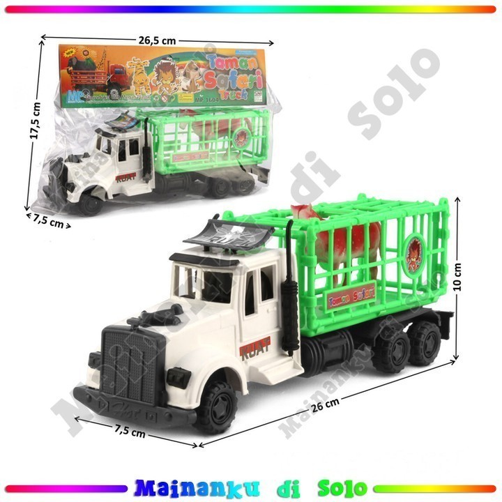 [Mainanku] Mainanku Mainan Anak Truk Transporter Friction 26 cm Muat Hewan Taman Safari Truck