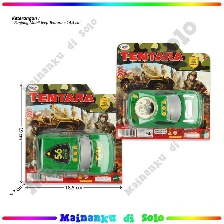 [Mainanku] Mainan Mobil Jeep Tentara 14,5 cm