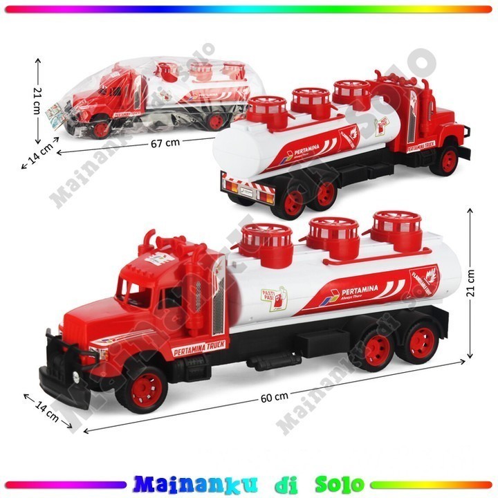 [Mainanku] Truk Trailer Tangki Friction 60 cm Trailer Truck Friction Mainan Anak