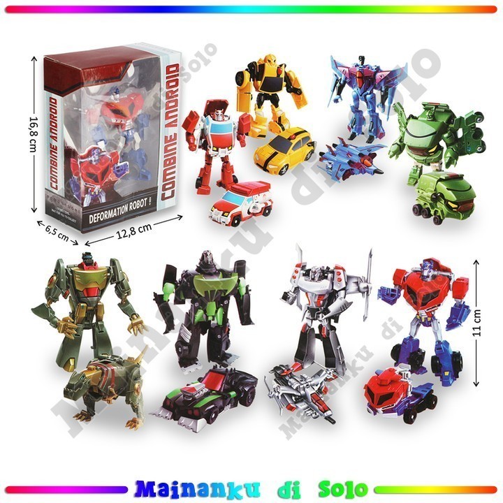 [Mainanku] Mainan Robot Deform 8 Pcs Combine Android Box Window