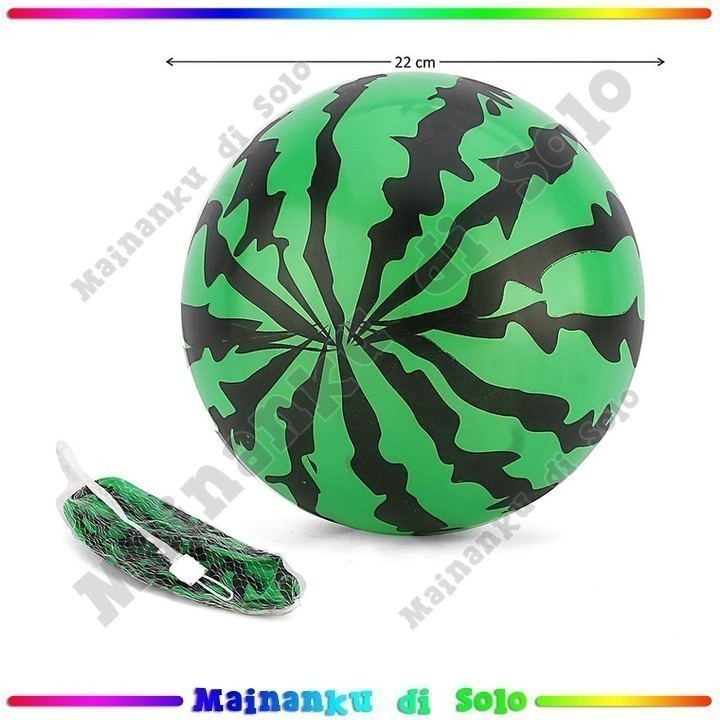 [Mainanku] Mainan Bola Karet Karakter Motif Semangka / Sepak Bola / Kartun / Bendera Negara