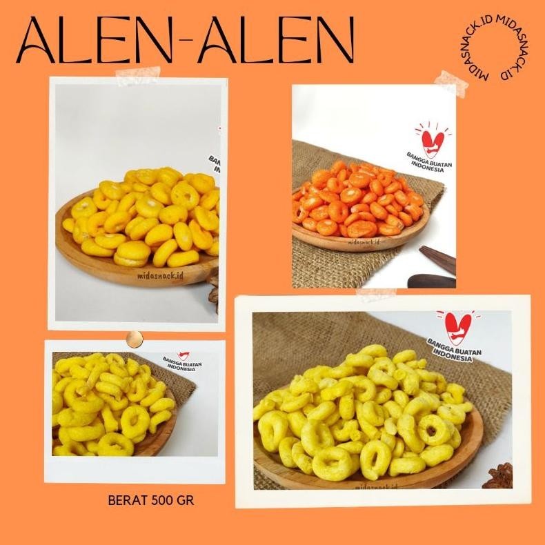 

hj-54 Alen Alen 500 gram makanan ringan Original,jagung manis,balado pedas cemilan oleh oleh khas Trenggalek snack kiloan enak murah renyah Viral