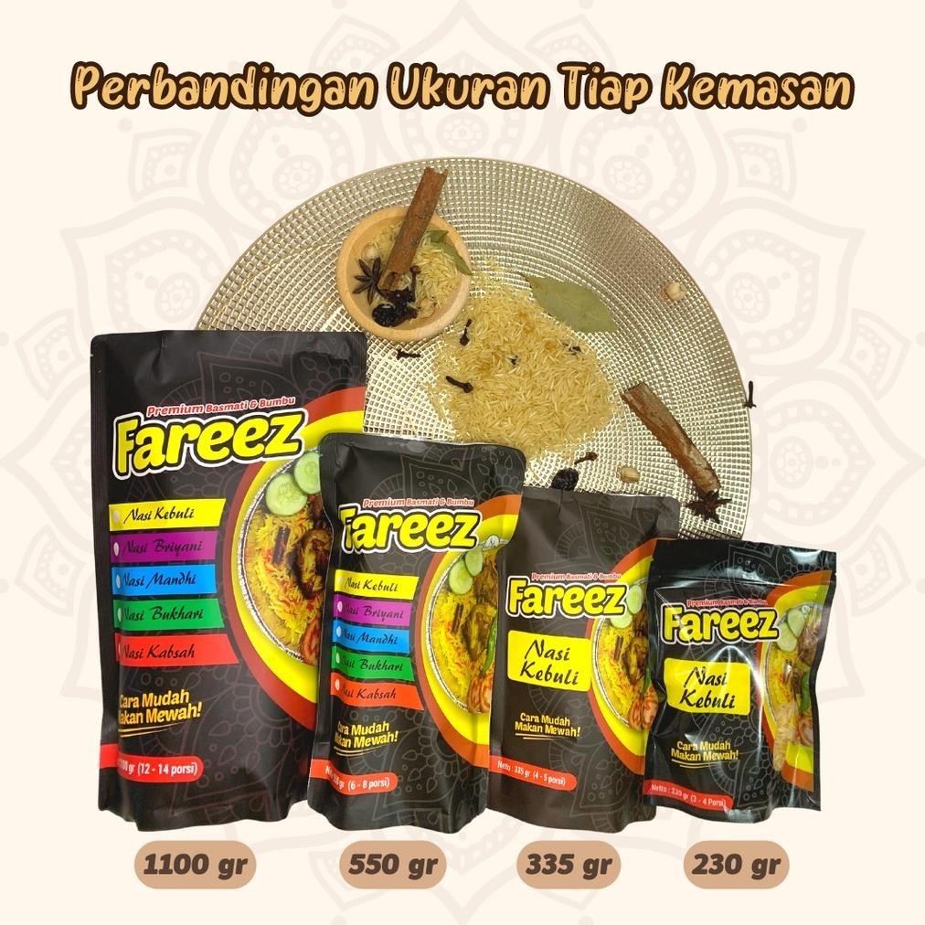 

Special Sale! Fareez Basmati Instan 230 gr & 335 gr (basmati+ bumbu) Terlaris