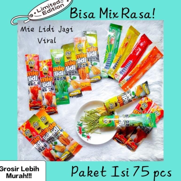 

g-24 Paket Usaha Hemat Mie Lidi Jagi Viral Tiktok 1 Paket Isi 75pcs Berkualitas