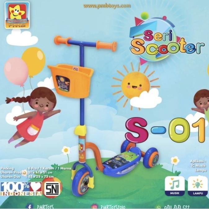 Scooter Anak Karakter Pmb S 01 Roda 3 / Pmb S-01