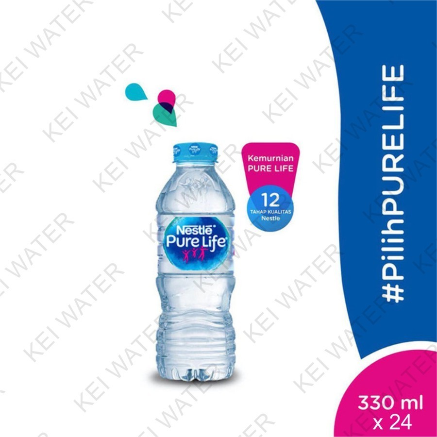 

NESTLE PURE LIFE KEMASAN BOTOL 330 ML , AQUA , LE MINERALE , AMIDIS