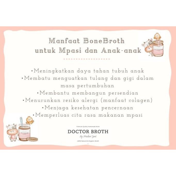 

Paket Mpasi Bone Broth Chicken Kental 6 Jar Doctor Broth MM