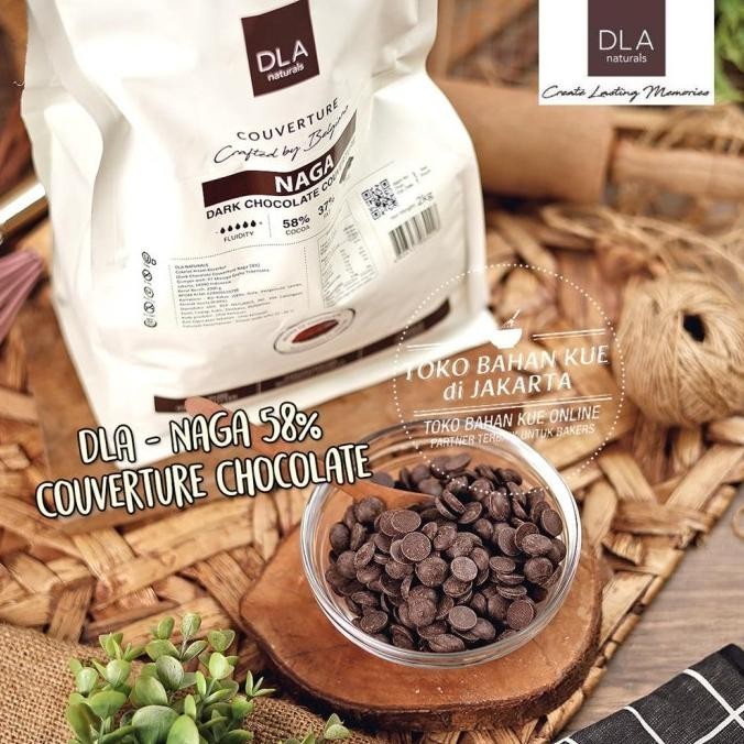 

Dla Naturals - Naga 58% 2Kg Asli Dark Couverture Chocolate Coin Coklat