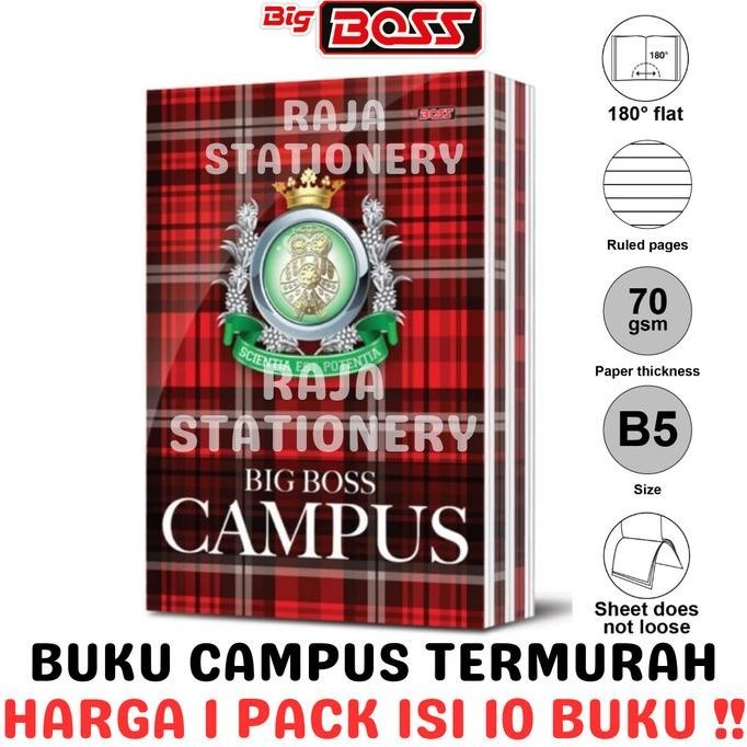 

BUKU TULIS BIG BOSS 50 LEMBAR CAMPUS NOTEBOOK 36 SHEET B5 BOXY [10PCS] BUKU TULIS SEKOLAH ANAK TERLARIS TERBARU ASLI TERMURAH BERKUALITAS BAGUS GROSIR COD BAYAR DI TEMPAT