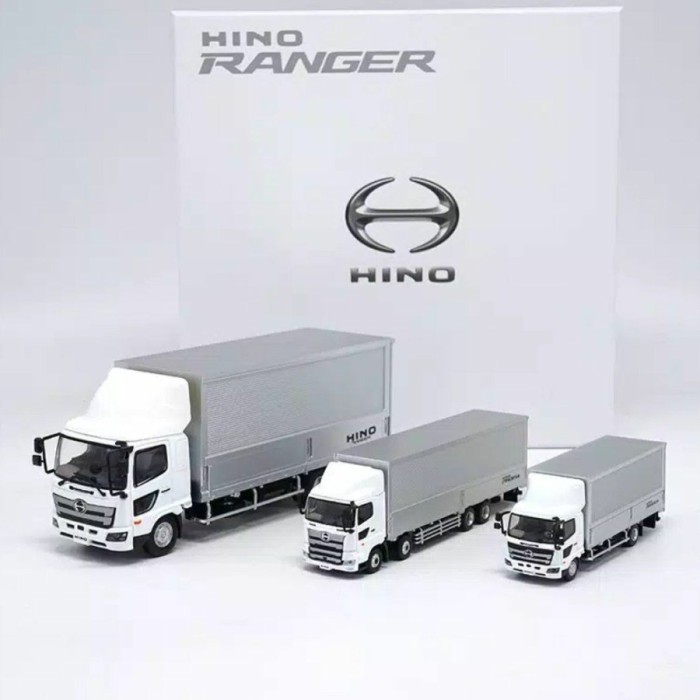 Fhare Hino Ranger Profia Diecast Logam Miniatur Mobil Truk Trailer Kontainer Model 3 Unit Set Hadiah