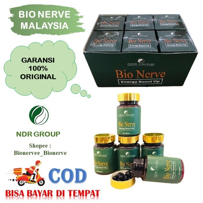 Originial Bio Herbal Nerve Nerve 1 Box (Isi 6 Botol) Bpom Indonesia Vs Bio Ndr Malaysia 100%