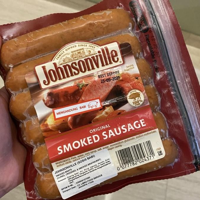 

sosis babi johnsonville rasa daging asap (smoked brats) LS01