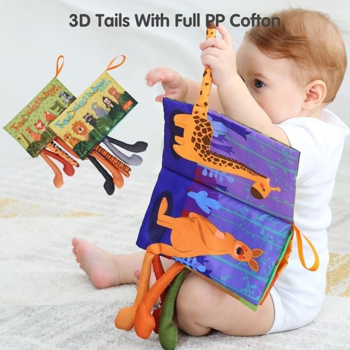 TUMAMA Animal Tail 3D Cloth Book Mainan Buku Kain Edukasi Anak Bayi 0+ PS99