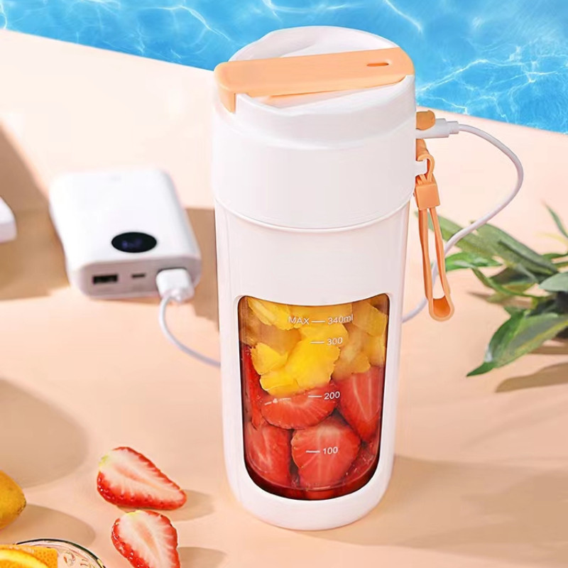 ZHENMI Blender Portable Buah Bottle Mini Juicer 3000mAh 340ml - ZMGZ-J5 - White
