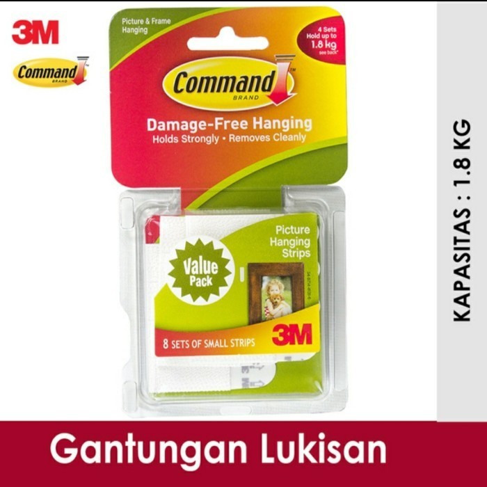 

3M Command Hook Small Picture Hanging Strips 1.8 Kg 17205
