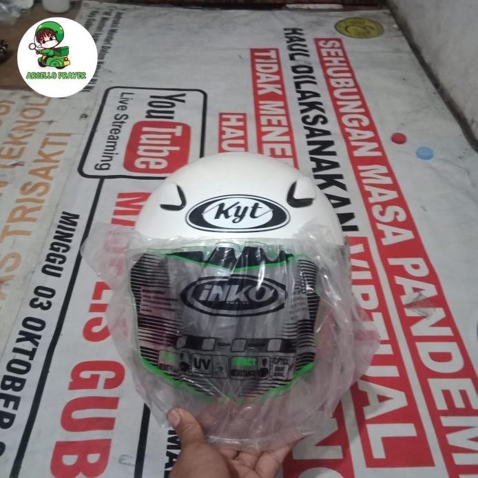 HELM HALF FACE KYT DJ MARU PUTIH POLOS ORI