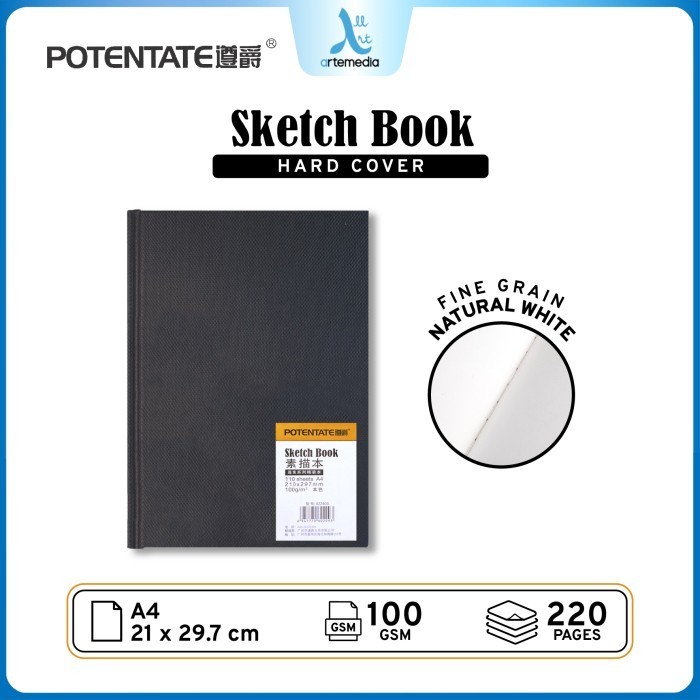 

Potentate Sketchbook A4 Hard Cover Stitch Bound Buku Sketsa