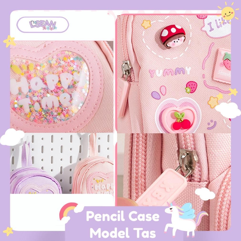 

Fsd-34 Pencil Case Hiasan Glitter Karakter 3D Model Tas Lucu Korea Kapasitas Besar Cuci Gudang