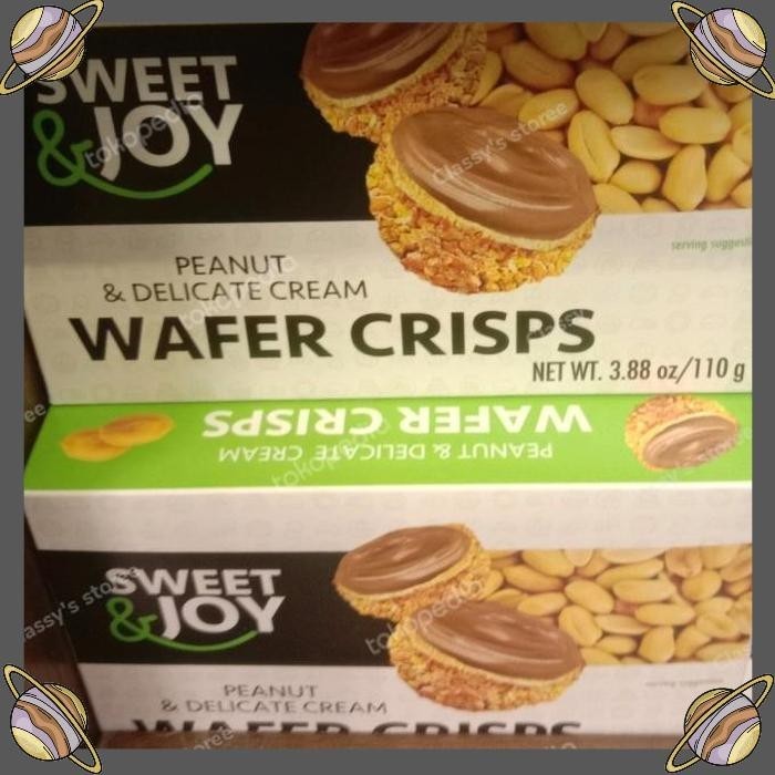 

[CLS] SWEET & JOY PEANUT DELICATE CREAM WAFER CRISPS/WAFER LAPIS COKLAT 110G