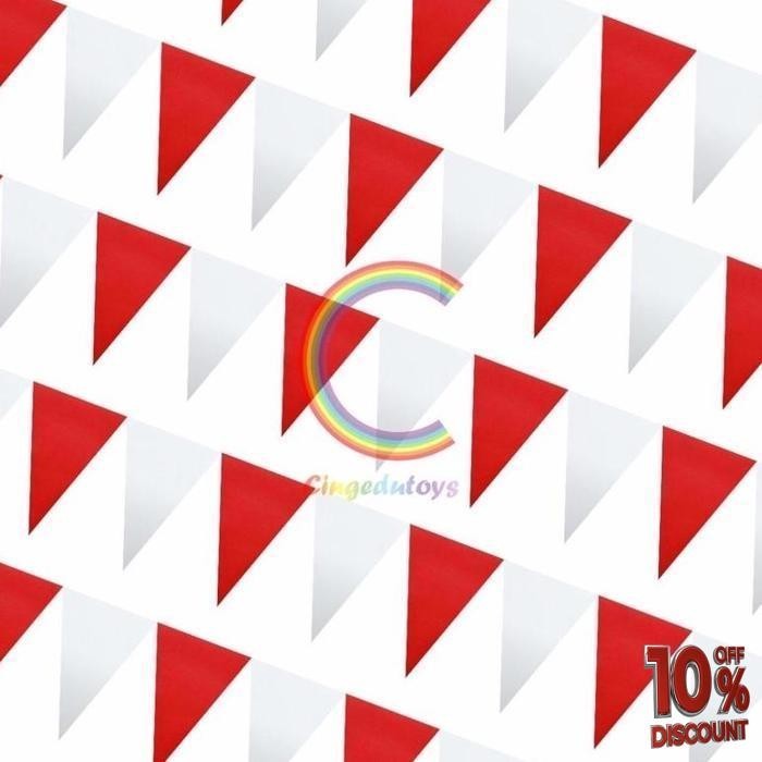 Cod Umbul Umbul Bendera Segitiga Merah Putih 6 Meter / Baner Merah Putih Segitiga Warna Warni / Hut 