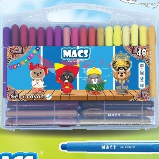 

Macs Gel Crayon 48 Color/Warna Face Painting Aman Mudah Dibersihkan