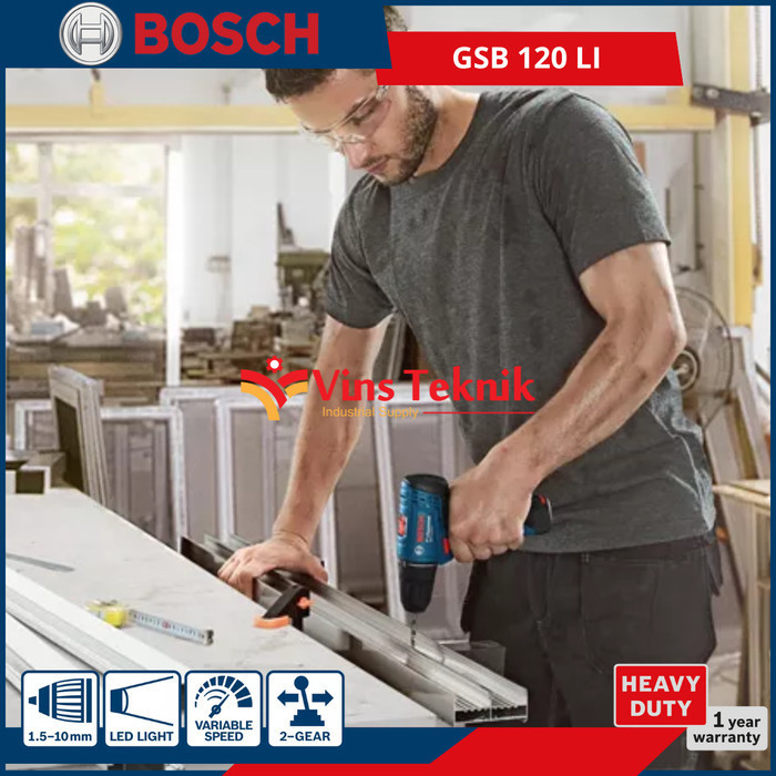 Mesin Bor Baterai 12V Cordless Impact Drill Gsb120Li Bosch Gsb 120 Li