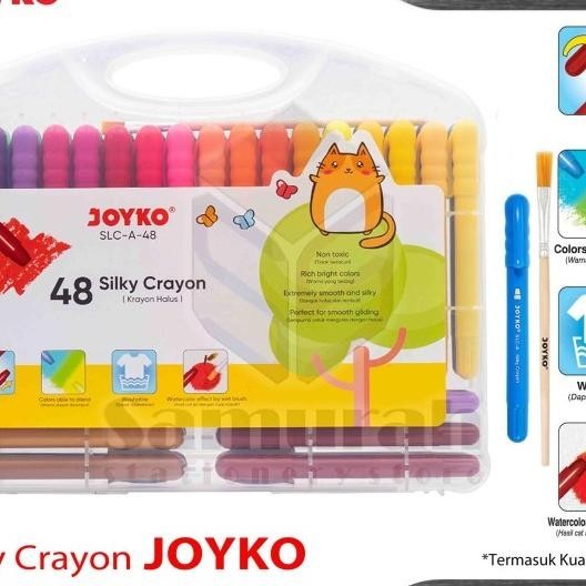 

Crayon Silky Slc A 48 Warna + Kuas / Krayon Halus Slc-A-48 Hard Case